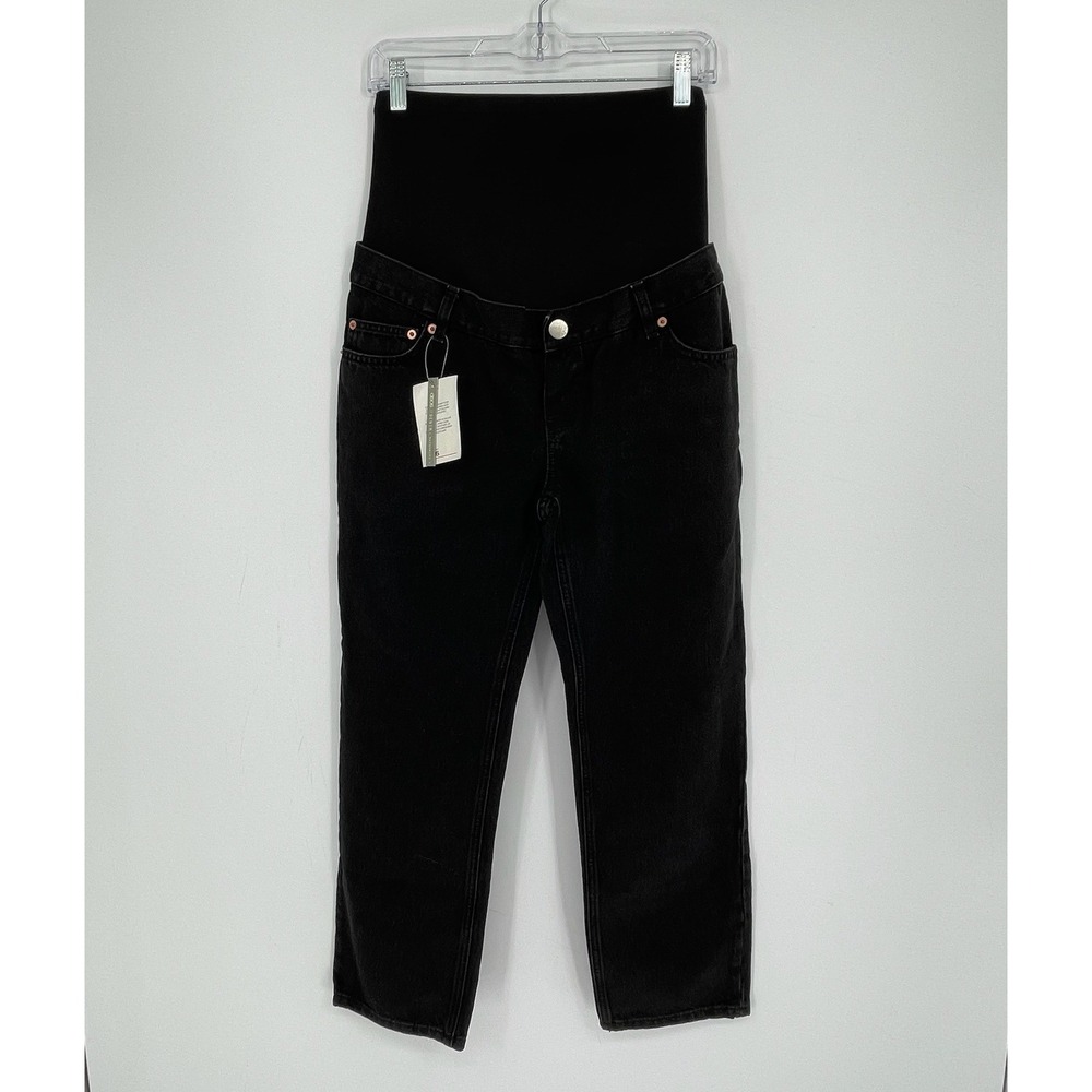 ASOS Maternity NWT Women's Black Over the Bump Straight Leg Denim Jeans Size 4
